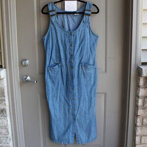 Weekend Provisions Women's Denim Dress Size 10 Retro 90s Jumper